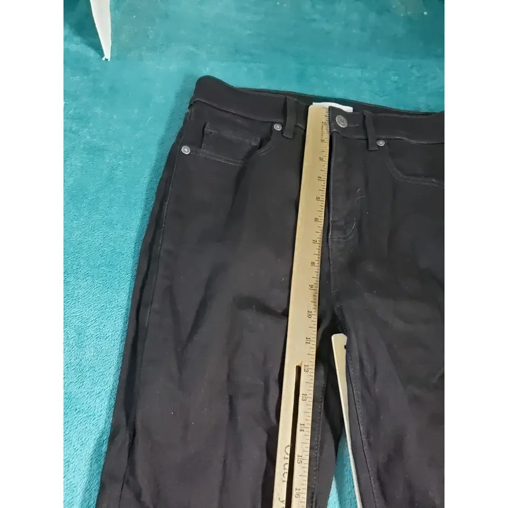 Loft Jeans Size 0 Women Black Pants Denim Stretch Dark Mid Rise The Skinny